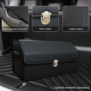 Organizator portbagaj auto Premium NextWave®️, Multifunctional, Pliabil, Rezistent, Manere Laterale, Prindere cu catarame, 2 compartimente mari, 53x31x30 cm