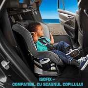 Husa scaune auto pentru transport animale NextWave®️, universala, caini si pisici, taxi, ride sharing, ofera protectie bancheta spate, impermeabila, antialunecare, 123 cm, negru