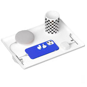 Raft pentru pat/noptiera NextWave®️, cu suport pentru telefon, incarcator, tableta si obiecte, prindere pentru cabluri, 32x24x7.5cm, alb