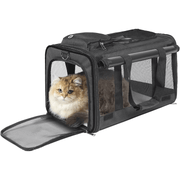 Geanta pentru transport animale mici NextWave®, pisica, caine, iepure, din panza, 46x30x30, Baza rezistenta cu covoras, Usor de transportat, Plasa respirabila