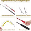 Set jucarii interactive pentru pisici NextWave, stimuleaza instinctul de vanator si miscarea, 2 baghete telescopice extensibile cu sfoara si clopotel, pene naturale ecologice, pentru pisoi si pisici de toate varstele, set 27 piese, 38.1-98.8 cm