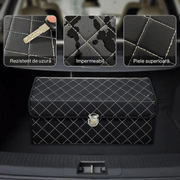 Organizator portbagaj auto Premium NextWave®️, Multifunctional, Pliabil, Rezistent, Manere Laterale, Prindere cu catarame, 2 compartimente mari, 53x31x30 cm, Alb Negru
