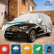 Prelata Auto Premium NextWave®️, Impermeabila, Protectie UV, Praf, Zapada, Inghet, Universala pentru Sedan, Buzunare Oglinzi, Fermoar Usa Sofer, Material Premium, Husa Saculet Depozitare