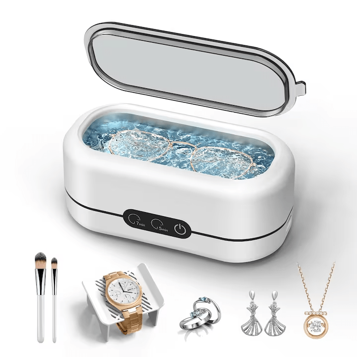 Sterilizator Ultrasonic Profesional 48kHz pentru bijuterii, Proteze, Ochelari, Ceasuri, Monede, Sticla, 2 moduri de curatare, Accesorii de Manichiura si Pedichiura, Biberoane si Suzete, Aparat de curatare pentru uz casnic, portabil, rezervor din inox
