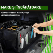 Organizator portbagaj auto NextWave®️ cu chingi de ancorare, Multifunctional, Pliabil, 9 compartimente, Capacitate 60L, Material Oxford 1680D, 58x43x27 cm