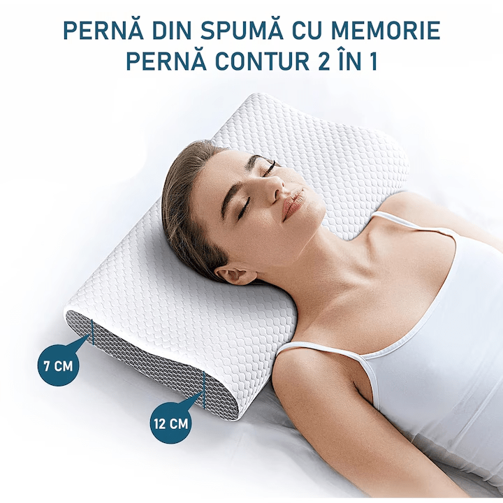 Pernă pentru dormit NextWave Spumă cu memorie ergonomică Confort echil