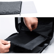 Geanta pentru transport animale mici NextWave®, pisica, caine, iepure, din panza, 45x28x28 cm, Baza rezistenta cu covoras, Usor de transportat, Plasa respirabila, Gri