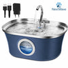 Fantana Apa Pisici si Caini NextWave®, Dispenser Automat cu fereastra mare pentru nivelul apei, purificare si filtrare prin carbune activ, otel inoxidabil 304, ultra-silentiosa, USB, adaptor priza, capacitate 3.2L