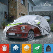 Prelata Auto Premium NextWave®️, Impermeabila, Protectie UV, Praf, Zapada, Inghet, Universala pentru Sedan, Buzunare Oglinzi, Fermoar Usa Sofer, Material Premium, Husa Saculet Depozitare