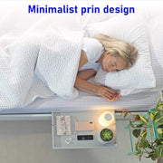 Raft pentru pat/noptiera NextWave®️, cu suport pentru telefon, incarcator, tableta si obiecte, prindere pentru cabluri, 32x24x7.5cm, alb