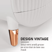 Organizator pentru cosmetice si bijuterii NextWave®, spatiu depozitare cu 2 sertare si vitrina, multifunctionala, alb