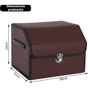 Organizator portbagaj auto Premium NextWave®️, Multifunctional, Pliabil, Rezistent, Manere Laterale, Prindere cu catarame, 1 compartiment mare, 38x31x30 cm