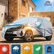Prelata Auto Premium NextWave®️, Impermeabila, Protectie UV, Praf, Zapada, Inghet, Universala pentru Sedan, Buzunare Oglinzi, Fermoar Usa Sofer, Material Premium, Husa Saculet Depozitare