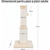 Ansamblu de joaca pentru pisici NextWave®, stalp pentru ascutit ghearelor, bila suspendata, confectionat din sisan natural rezistent la zgarieturi, inaltime mare de 81cm pentru protectia mobilierului, bej