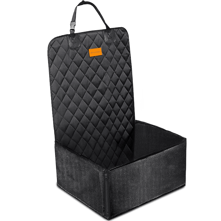 Husa scaun auto protectie si transport animale 2-1 NextWave®️, caini si pisici ofera protectie scaun fata, universala, taxi, ride sharing, impermeabila, antialunecare, 56cm, neagra