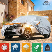 Prelata Auto Premium NextWave®️, Impermeabila, Protectie UV, Praf, Zapada, Inghet, Universala pentru Sedan, Buzunare Oglinzi, Fermoar Usa Sofer, Material Premium, Husa Saculet Depozitare