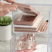 Organizator universal 2 bucati pentru cosmetic NextWave®️, multifunctional cu sertare glisante, recipient de depozitare incapator, 23x20x15 cm, transparent