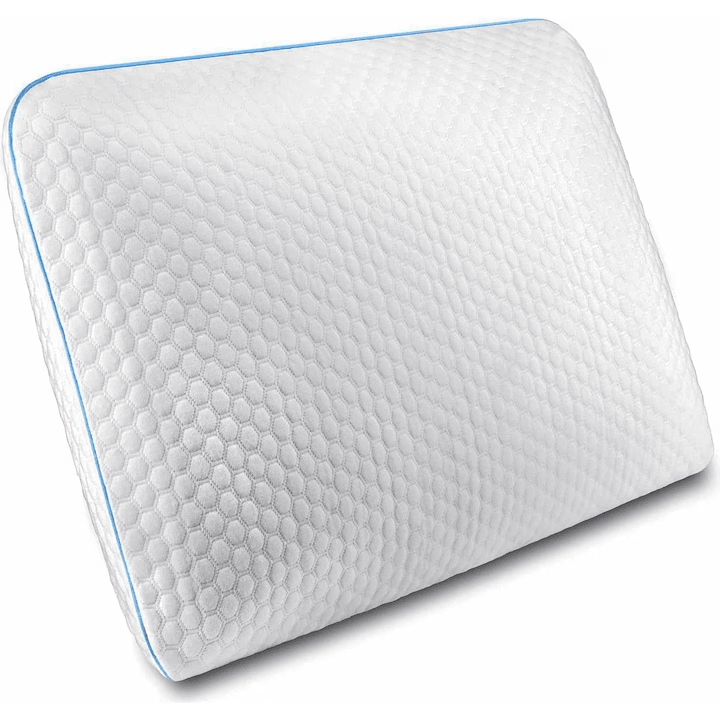 Perna ortopedica NextWave, Spuma cu Memorie, Husa detasabila cu 2 zone termice, 40x60cm, ergonomica pentru Gat si Suport Cervical, Ideala pentru dormitul lateral, spate sau stomac, foarte moale