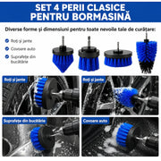 Set detailing auto NextWave, Cutie Inclusa, 36 piese, kit curatare auto interior exterior, perii bormasina, jante, anvelope, bord, tapiterie, grile, lavete microfibra, accesoriu parbriz, manusa spalare, detailing profesional, perii detailing si curatare