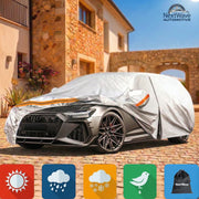 Prelata Auto Premium NextWave®️, Impermeabila, Protectie UV, Praf, Zapada, Inghet, Universala pentru Sedan, Buzunare Oglinzi, Fermoar Usa Sofer, Material Premium, Husa Saculet Depozitare