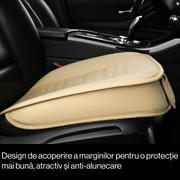 Husa scaun auto NextWave®️, universala, 53 x 53 cm, ofera protectie pentru sezut scaun fata, piele PU, anti-alunecare, design elegant cu buzunar pentru depozitare