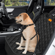 Husa scaun auto protectie si transport animale NextWave®️, caini si pisici ofera protectie scaun fata, universala, taxi, ride sharing, impermeabila, antialunecare, 56cm, neagra