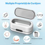 Sterilizator Ultrasonic Profesional 48kHz pentru bijuterii, Proteze, Ochelari, Ceasuri, Monede, Sticla, 2 moduri de curatare, Accesorii de Manichiura si Pedichiura, Biberoane si Suzete, Aparat de curatare pentru uz casnic, portabil, rezervor din inox
