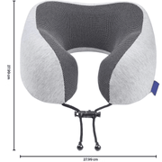 Perna de Calatorie pentru Gat NextWave®️, din Spuma cu Memorie, pentru Avion, Masina si Tren, Husa respirabila, Suport Cervical, Gri