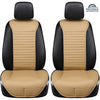 Set de 2 huse NextWave®️ pentru scaune auto, ofera protectie scaunelor din fata, universala, masina personala, taxi, ride sharing, antialunecare, material respirabil, pentru toate sezoanele, buzunare de depozitare, Piele PU, Negru