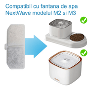 Set 3 Filtre pentru Dispenser Apa Automat NextWave™, Fantana pentru pisici/caini, Compatibil cu model M2 si M3, Purificare, Ionizare, Carbon activ