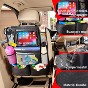 Huse Auto pentru spatarul scaunelor din fata NextWave®, Protectie spatar pentru masina, Organizator auto rezistent la Apa, 9 buzunare, Universal, uz personal, taxi, ride sharing, set 2 bucati, negre