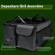 Organizator portbagaj auto NextWave®️ cu chingi de ancorare, Multifunctional, Pliabil, 9 compartimente, Capacitate 60L, Material Oxford 1680D, 58x43x27 cm