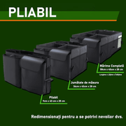 Organizator portbagaj auto NextWave®️ cu chingi de ancorare, Multifunctional, Pliabil, 9 compartimente, Capacitate 60L, Material Oxford 1680D, 58x43x27 cm