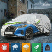 Prelata Auto Premium NextWave®️, Impermeabila, Protectie UV, Praf, Zapada, Inghet, Universala pentru Sedan, Buzunare Oglinzi, Fermoar Usa Sofer, Material Premium, Husa Saculet Depozitare