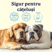Set 2 periute de dinti pentru animale de companie tip degetar 360°, caine, pisica de dimensiune mare sau mica, silicon moale pentru dinti mai albi, curatare rapida, igiena dentara, albastru