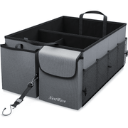 Organizator portbagaj auto NextWave®️ cu chingi de ancorare, Multifunctional, Pliabil, 9 compartimente, Capacitate 60L, Material Oxford 1680D, 58x43x27 cm