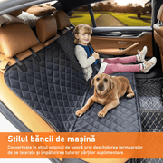 Husa scaune auto protectie si transport animale NextWave®️, Universala, pentru caini si pisici de toate taliile, Impermeabila, 137cm, Negru