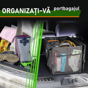 Organizator portbagaj auto NextWave®️ cu chingi de ancorare, Multifunctional, Pliabil, 9 compartimente, Capacitate 60L, Material Oxford 1680D, 58x43x27 cm