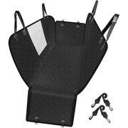 Husa scaune auto protectie si transport animale NextWave®️, Universala, Plasa pentru vizualizare, pentru caini si pisici de toate taliile, ofera protectie 3-1 bancheta spate autoturism, Impermeabila, 137cm, Negru