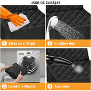 Husa scaun auto protectie si transport animale NextWave®️, caini si pisici ofera protectie scaun fata, universala, taxi, ride sharing, impermeabila, antialunecare, 56cm, neagra