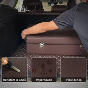 Organizator portbagaj auto Premium NextWave®️, Multifunctional, Pliabil, Rezistent, Manere Laterale, Prindere cu catarame, 1/2/3 compartimente mare, Maro