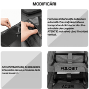 Geanta pentru transport animale mici NextWave®, pisica, caine, iepure, din panza, 46x30x30, Baza rezistenta cu covoras, Usor de transportat, Plasa respirabila