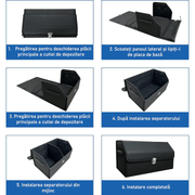 Organizator portbagaj auto Premium NextWave®️, Multifunctional, Pliabil, Rezistent, Manere Laterale, Prindere cu catarame, 2 compartimente mari, 53x31x30 cm