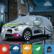 Prelata Auto Premium NextWave®️, Impermeabila, Protectie UV, Praf, Zapada, Inghet, Universala pentru Sedan, Buzunare Oglinzi, Fermoar Usa Sofer, Material Premium, Husa Saculet Depozitare