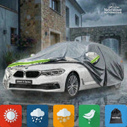 Prelata Auto Premium NextWave®️, Impermeabila, Protectie UV, Praf, Zapada, Inghet, Universala pentru Sedan, Buzunare Oglinzi, Fermoar Usa Sofer, Material Premium, Husa Saculet Depozitare