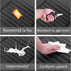Set 2 Huse scaun auto fata universala si 1 husa bancheta NextWave®️, ofera protectie pentru sezut scaune fata si bancheta, design elegant cu buzunar pentru depozitare, anti-alunecare, material respirabil, pentru toate sezoanele, piele PU, negru
