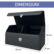Organizator portbagaj auto Premium NextWave®️, Multifunctional, Pliabil, Rezistent, Manere Laterale, Prindere cu catarame, 2 compartimente mari, 53x31x30 cm