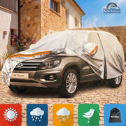 Prelata Auto Premium NextWave®️, Impermeabila, Protectie UV, Praf, Zapada, Inghet, Universala pentru Sedan, Buzunare Oglinzi, Fermoar Usa Sofer, Material Premium, Husa Saculet Depozitare