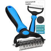 Perie profesionala NextWave® dubla pentru caini si pisici – reduce naparlirea cu pana la 95%, descurcare noduri si subtiere blana, pieptene 2 fete cu 9 si 17 dinti din inox, pentru blana medie si lunga, maner ergonomic antiderapant, ingrijire confortabila