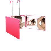 Oglinda 360°, NextWave™, Potrivita pentru machiaj, aranjare, coafare, barbierit, ingrijire, Sistem agatare, Inaltime reglabila, Pliabila, Portabila, Roz